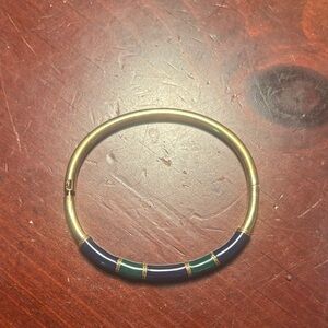 Elegant Gold and Green Bangle Bracelet